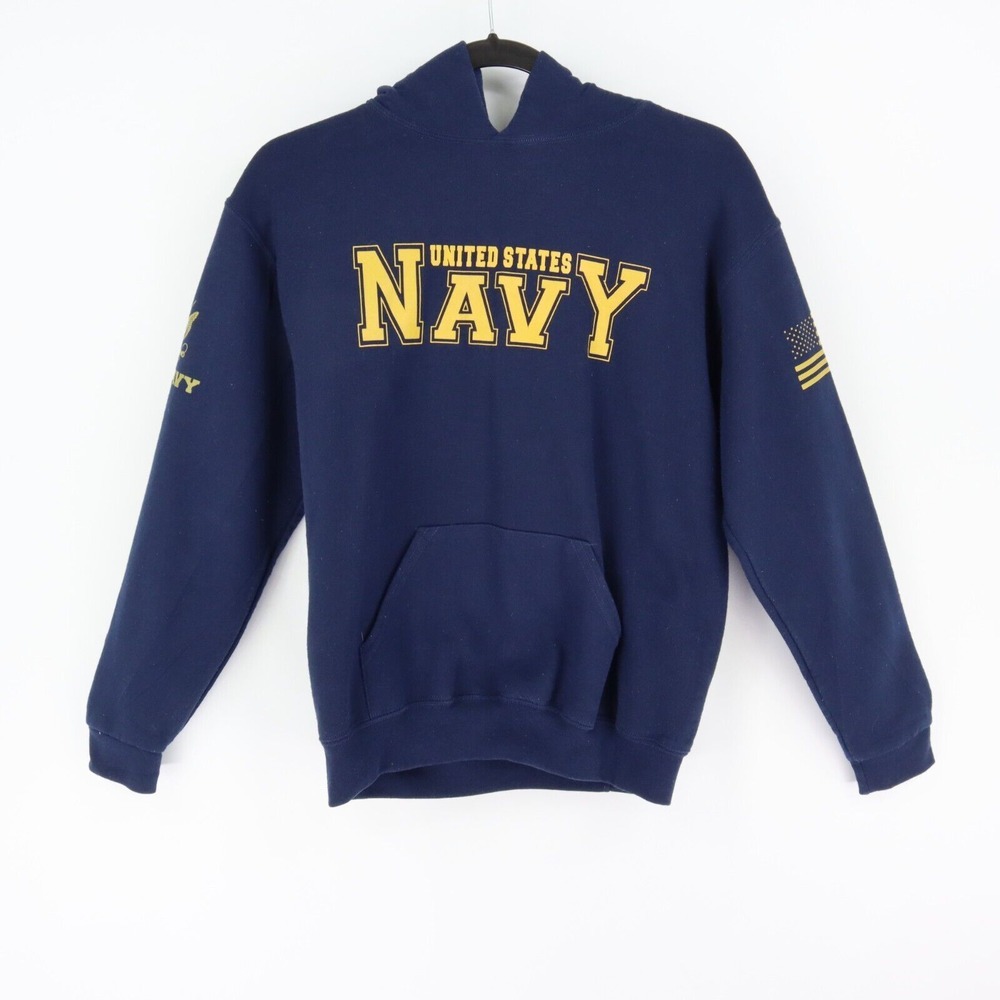 United States‎ Navy Sweatshirt Youth Sz L Blue American Flag Long Sleeve Jerzees